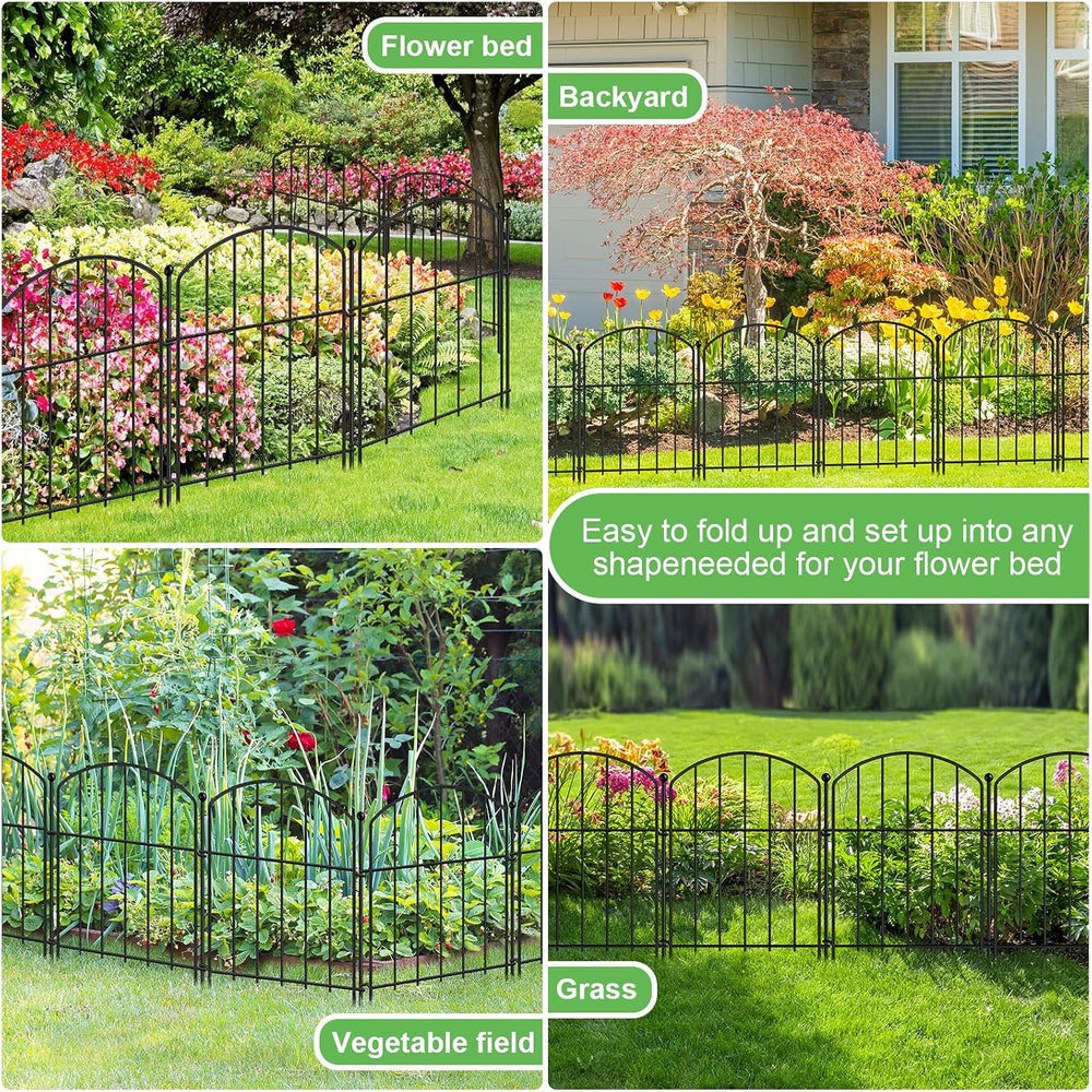 Decorative Garden Fence, 40-Pack Rustproof Animal Barrier, 17 in x 40 ft