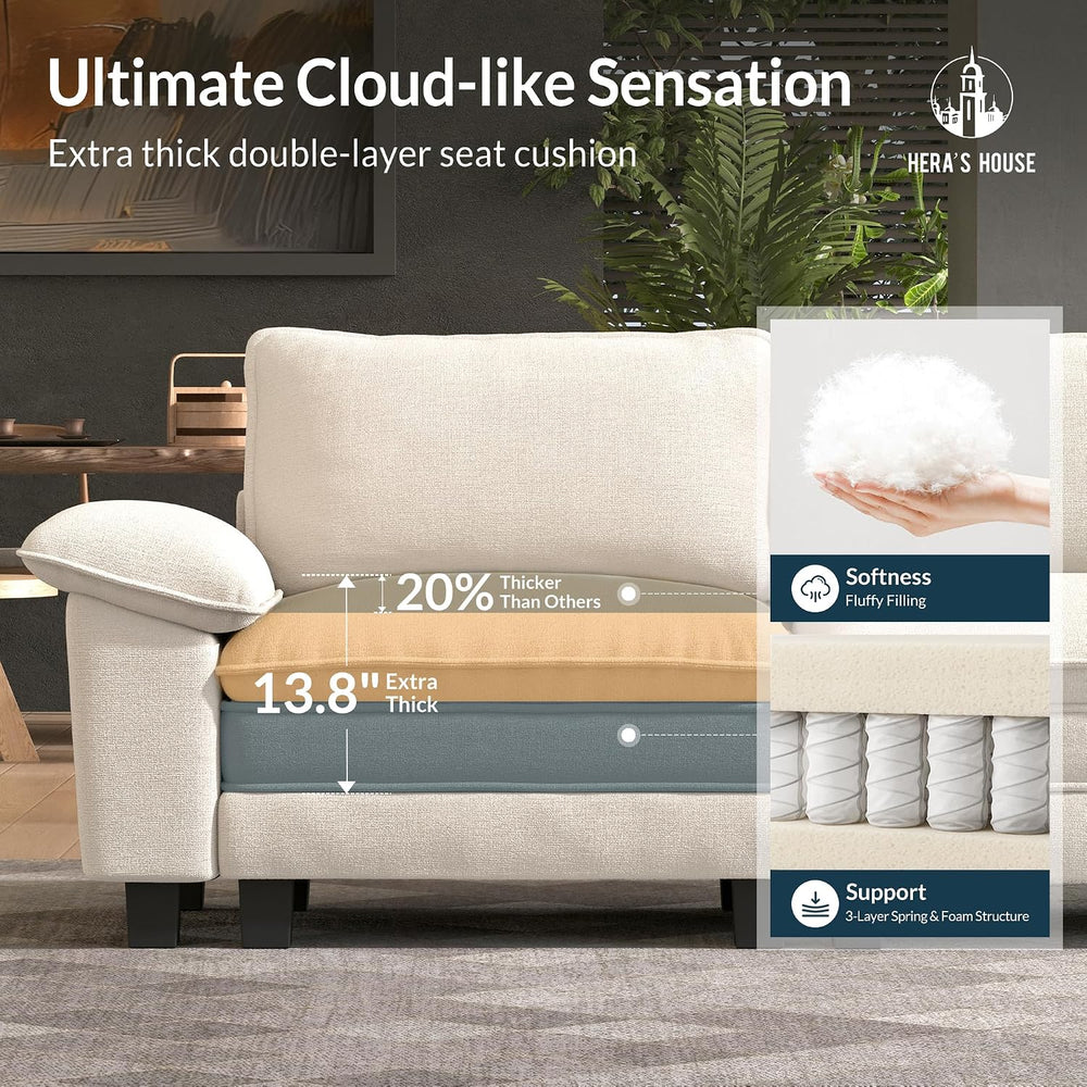 HERA'S HOUSE Modular Sectional Sofa Set with Loveseat & Armchair 3 Piece