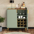 ARTPOWER Coffee Bar Cabinet with Wine Rack&Glass Holder, Sage Green