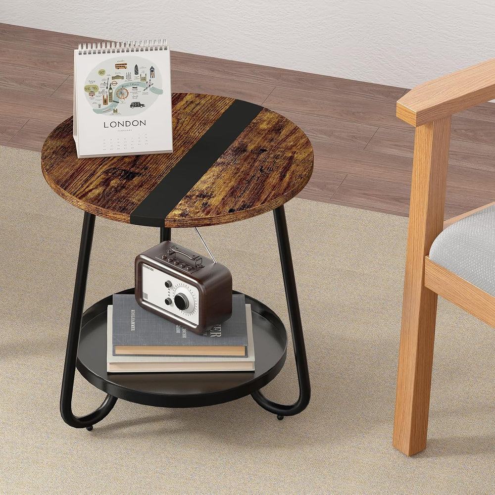 Round Coffee Table with Storage: 2-Tier Design for Small Spaces
