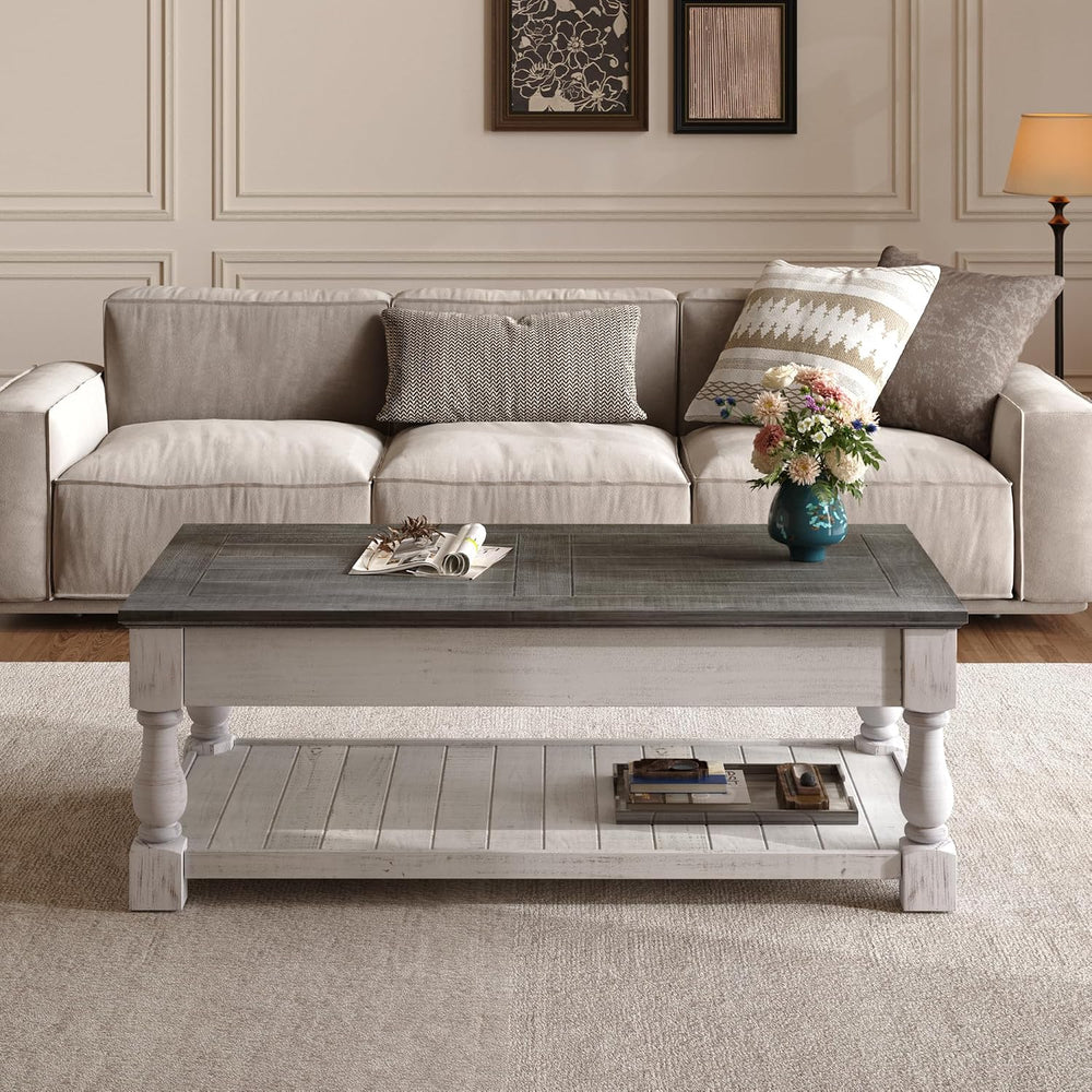 Henf Lift Top Coffee Table with Storage,47.24" Solid Wood Coffee Tables ...
