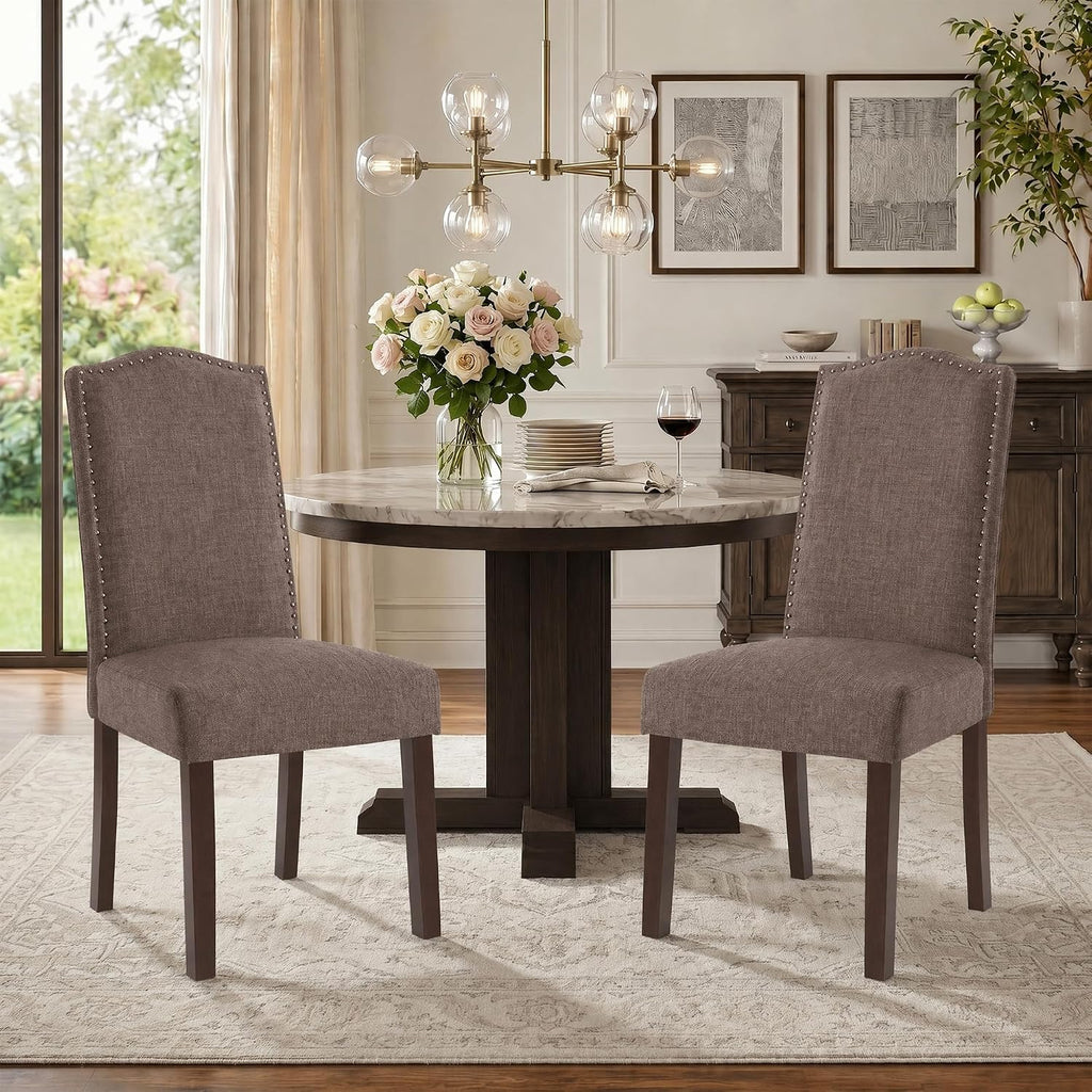 Upholstered Dining Chair Modern Stylish Kitchen Diner Fabric Set of 6