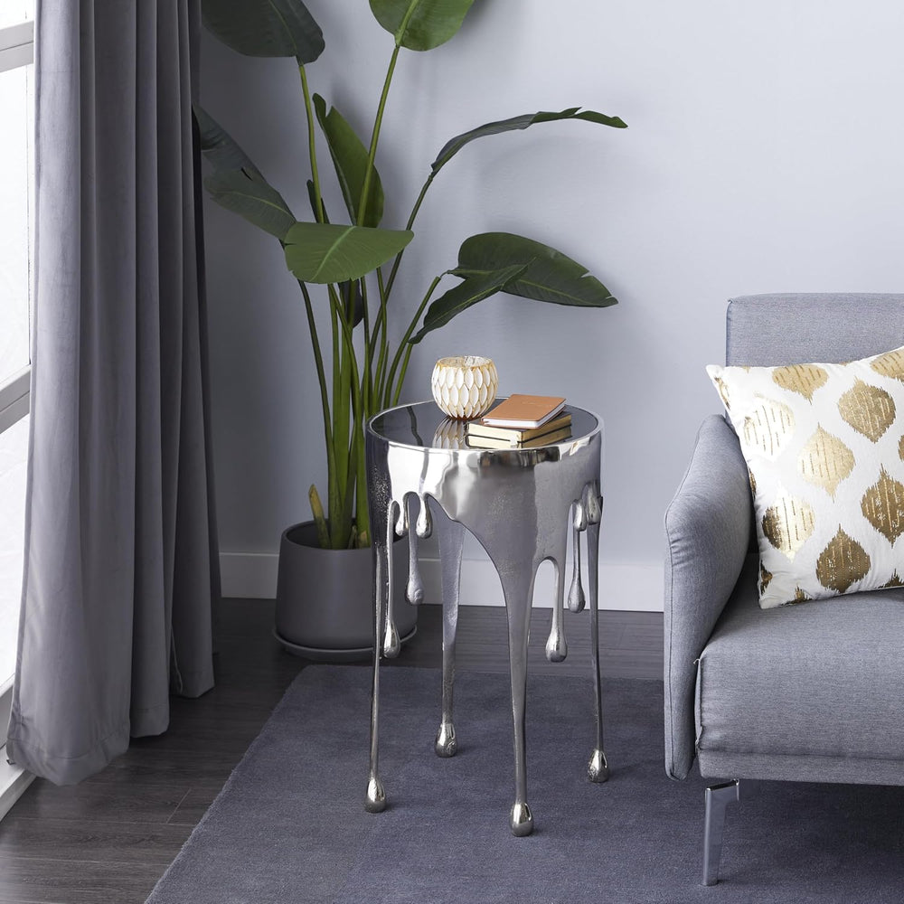 Deco 79 Aluminum Metal Abstract Side Table 16" x 16" x 25", Si...