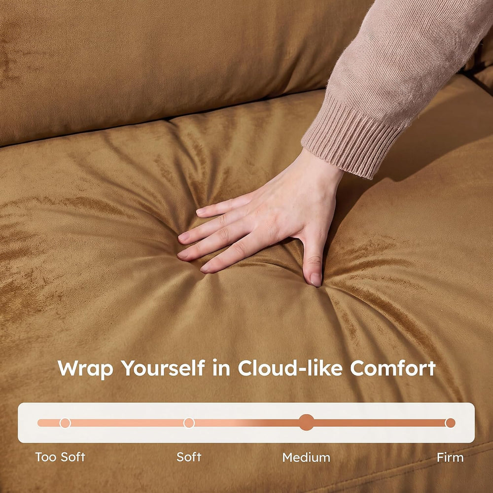 119" Modular Sectional Cloud Sofa, No Assembly Boneless Couch with Ottoman