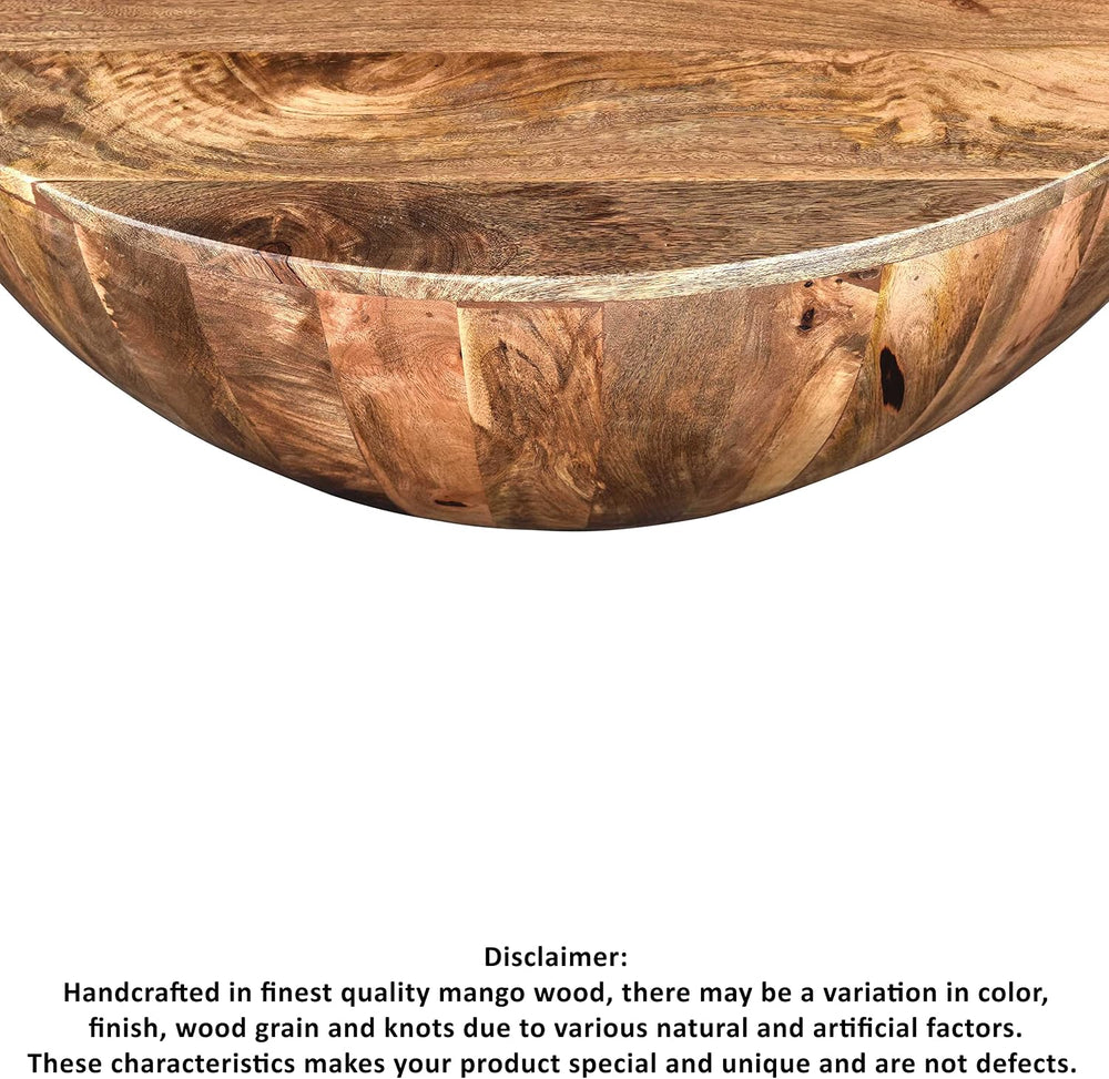 TUP THE URBAN PORT Arthur Mango Wood Round Coffee Table, Dark Brown