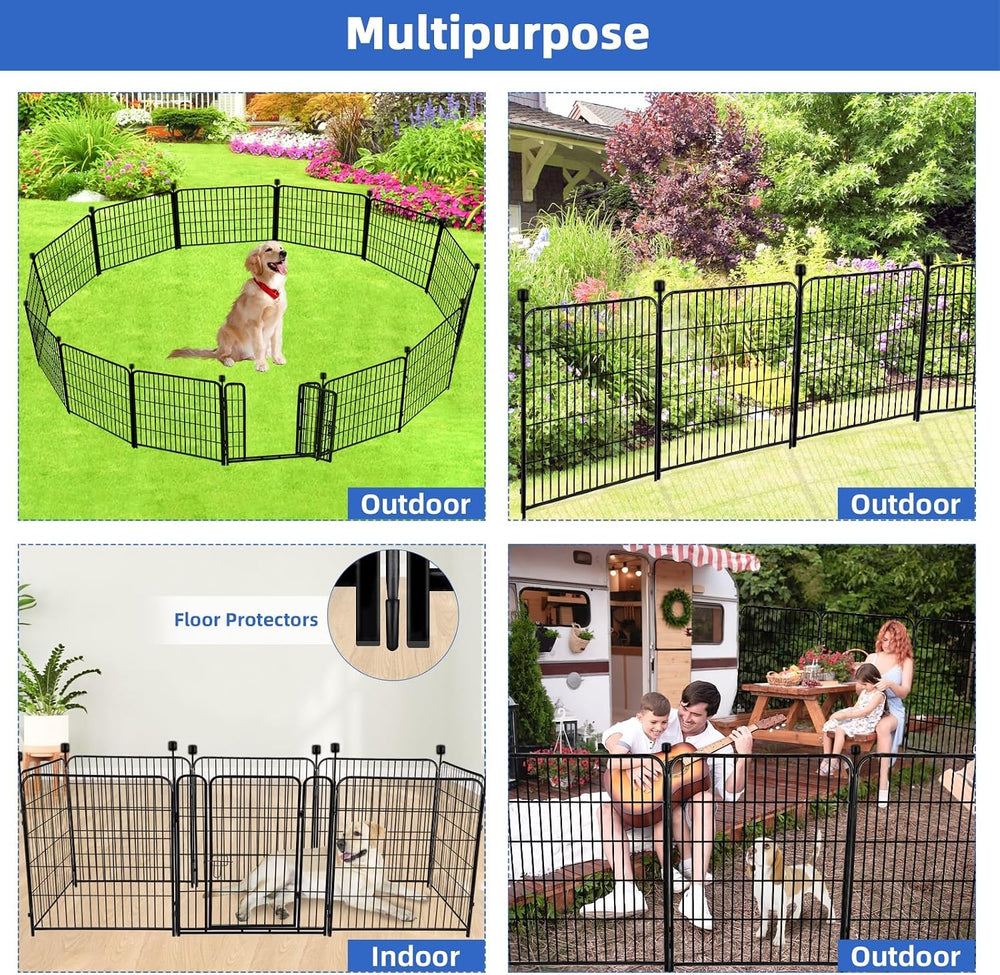 ADAVIN Dog Fence Outdoor for Yard, Garden Fence with Gate, 36in 10 Panels | 2...