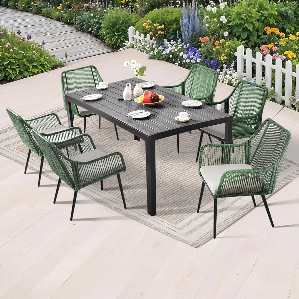 Patio Dining Chairs, Outdoor Dining Chairs with Armrest & Cushion Set of ...