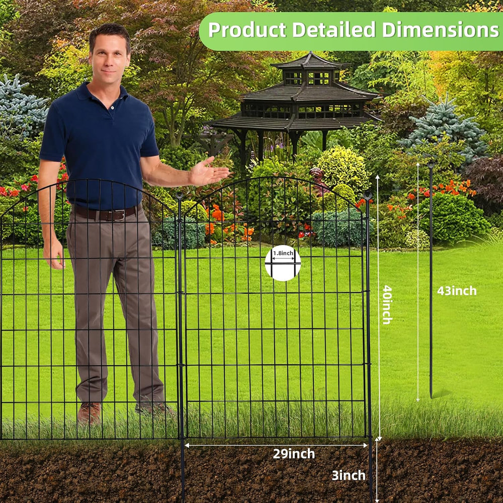 Decorative Garden Fence, 40in (H) x 24ft(L) No Dig Fence