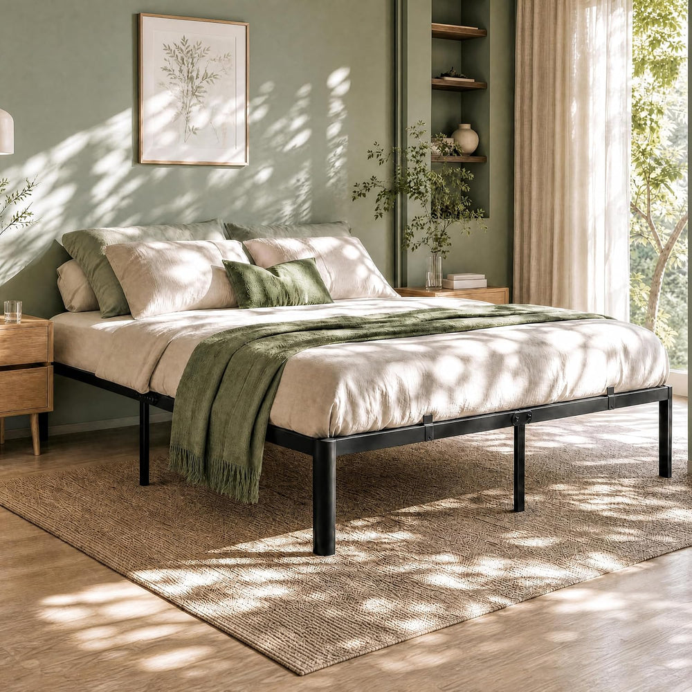 Queen Bed Frame, 14 Inch Heavy Duty Steel Platform, Noise-Free