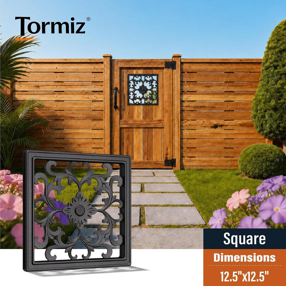 12.5 Inch Square Fence Gate Decorative Insert – AD-42 Cast Aluminum Ornamenta...