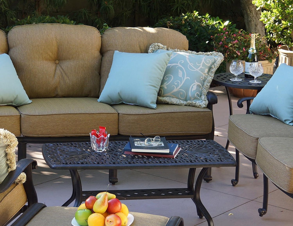 Darlee Elisabeth Cast Aluminum Rectangular Coffee Table, 21'' x 42...