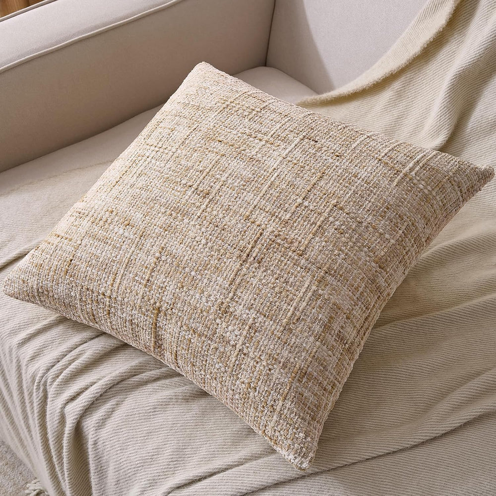 AmHoo Pack of 2 Chenille Textured Throw Pillow Cover, 500GSM Boho Farmhouse D...