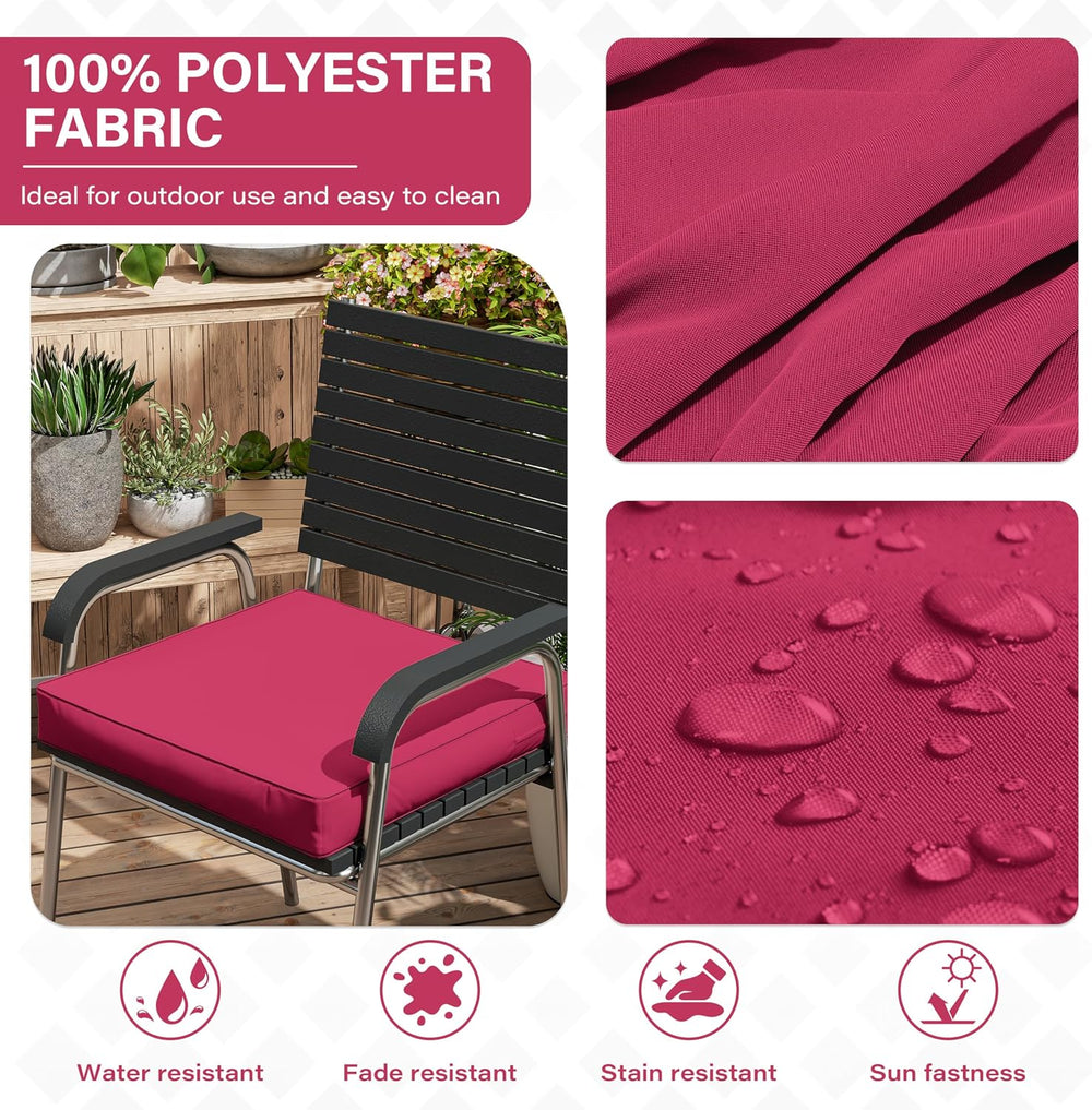 Patio Chair Cushions 18.5 x 16 x 4 Inch Waterproof Outdoor Seat Cushions for ...