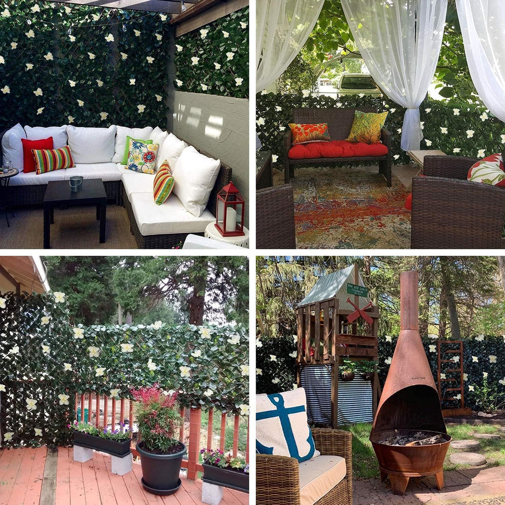 Expandable Faux Ivy Fence,Artificial Privacy Screen Decor for Outdoor Wall, B...