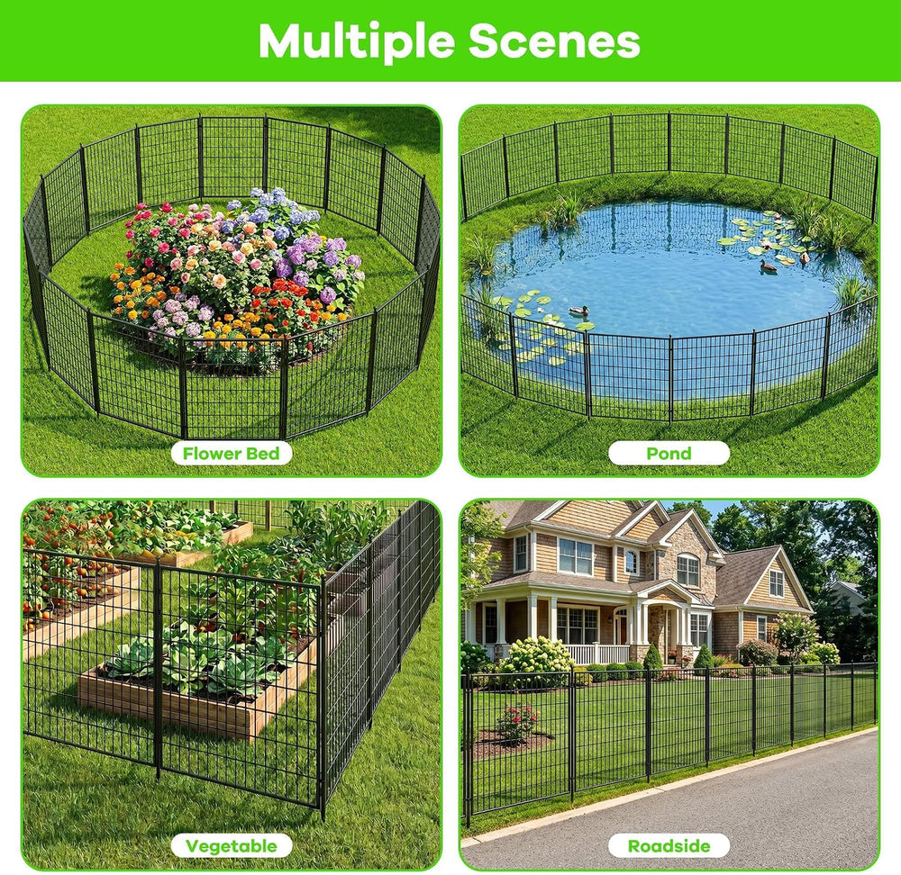 Garvee Garden Fence, 40in(H) x 23.6ft 10 Pack Garden Fencing Animal Barrier