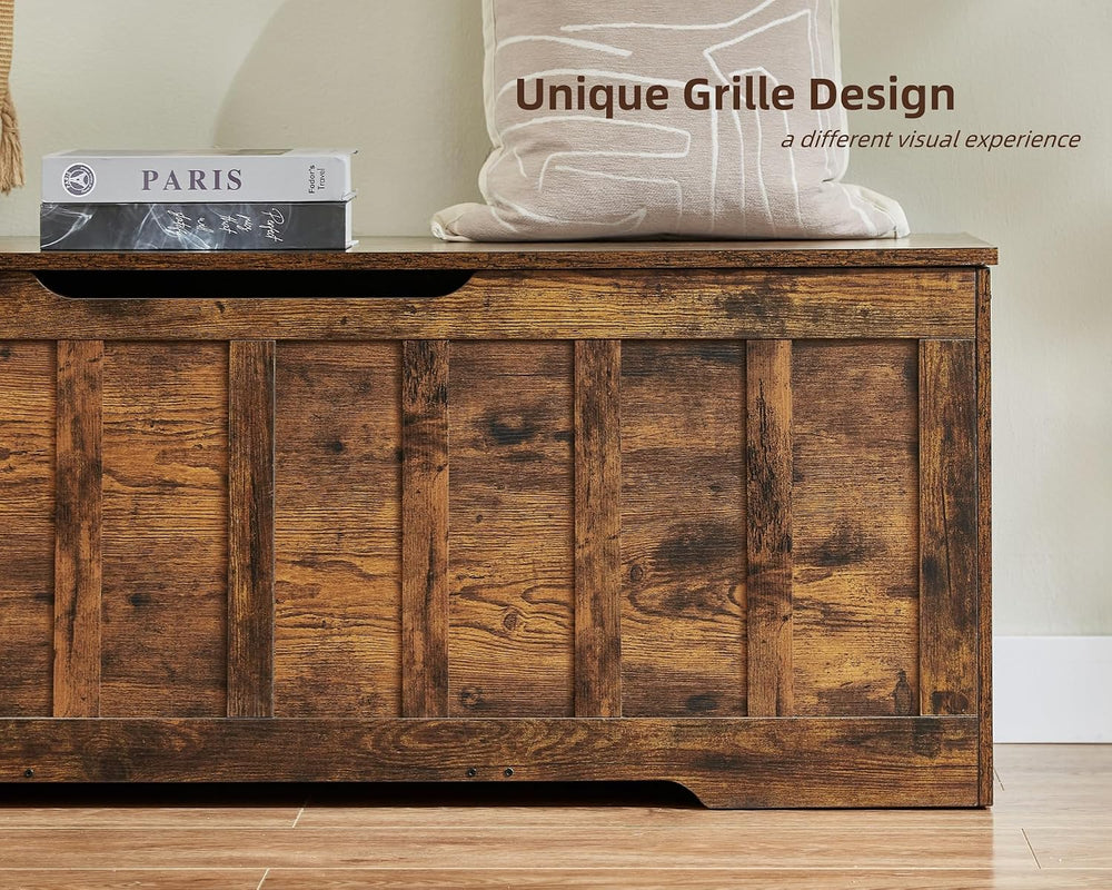 VANKILEY 51.2" Storage Chest Extra Large,Wooden Storage Bench(Rustic Brown)