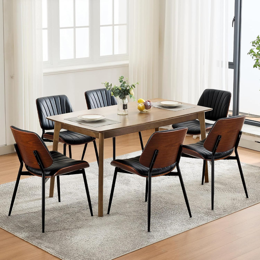 Garvee Dining Chairs Set of 2, Mid-Century Modern Upholstered Retro PU Leathe...