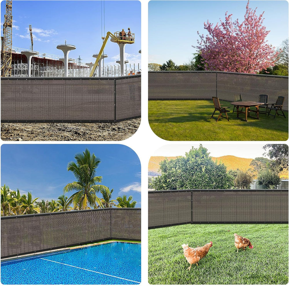 SUNLAX Privacy Fence Screen 3/4/5/6/8FT Heavy Duty Mesh Fence Net Cover with ...