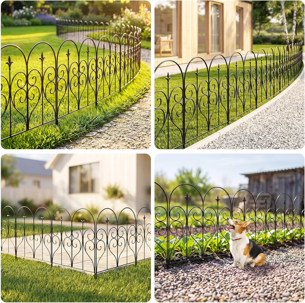 Thealyn Garden Fence 32" x 10ft, 5 Panels, No Digging Metal Barrier