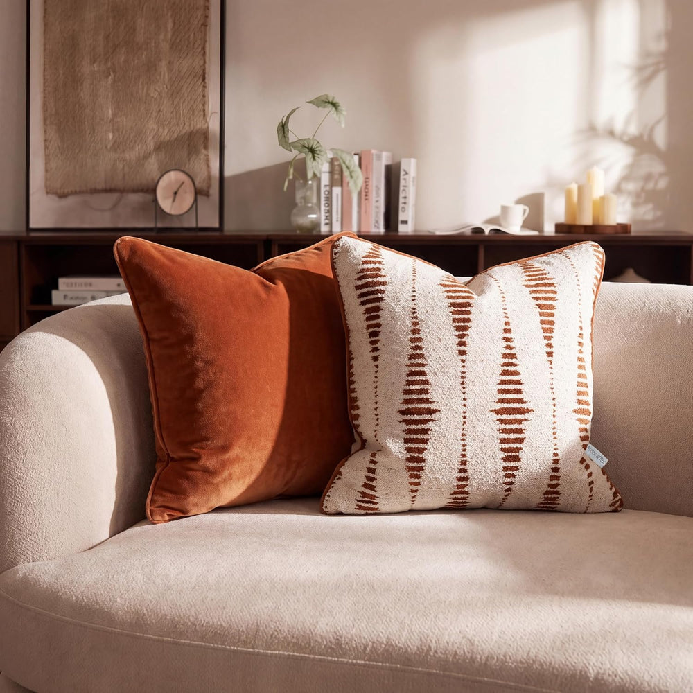 Rust Brown Decorative Throw Pillow Covers 20"x20"