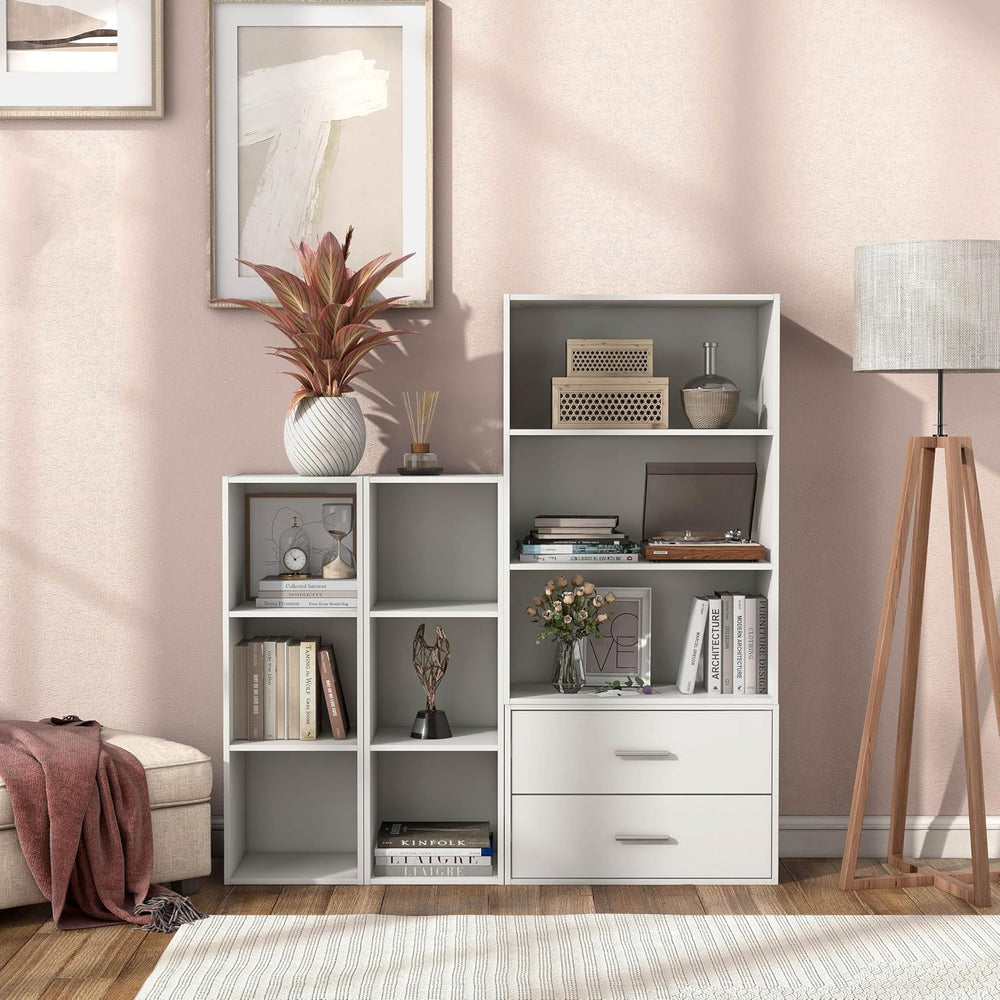 Homes: Inside + Out Apexa 3-Cube Storage Organizer Shelves, Stackable Wood Bo...