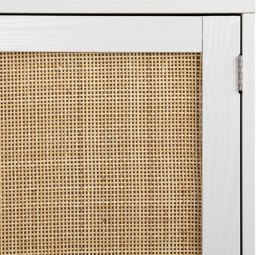 Finnhomy Sideboard Buffet Cabinet, Kitchen Storage Console with Rattan Decora...