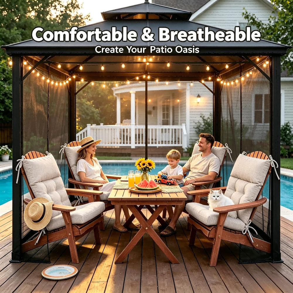 QILLOWAY Outdoor Rocking Chair Cushion 43x21 Inch, 100% Polyester Waterproof ...