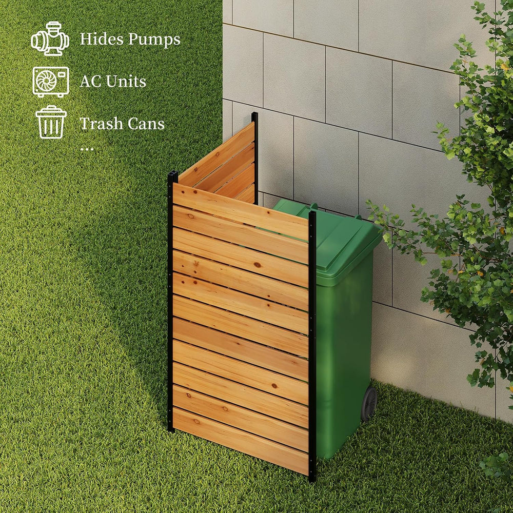 No Dig Wood Privacy Screen Fence Panel, Outdoor DIY Decorative Wall