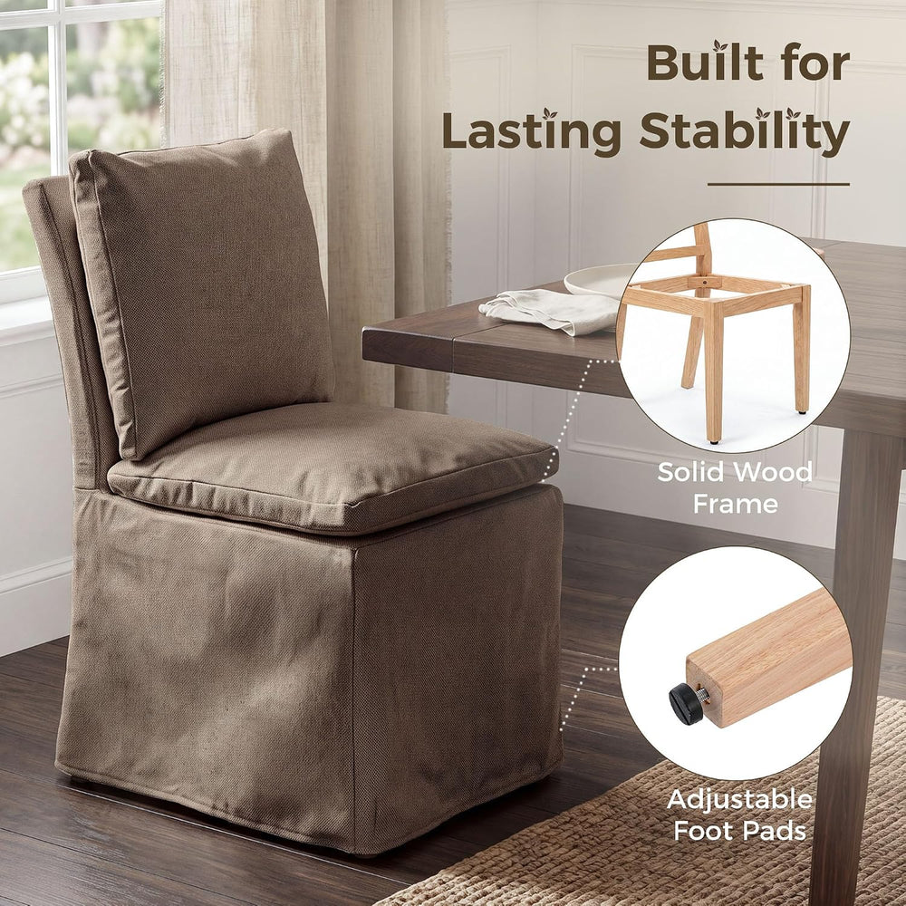 HOMRELEXA Dining Chairs Set of 6, Upholstered Skirted Kitchen Chairs