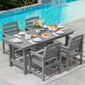 SERWALL 5 Pcs HDPE Patio Dining Set, Outdoor Dining Set for 4, Gray