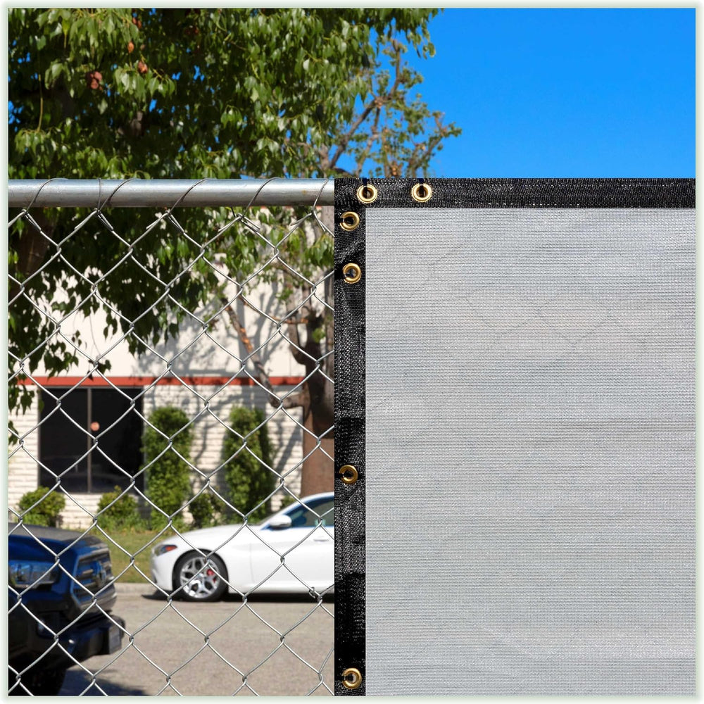 Colour Tree 4' x 10' Gray Fence Privacy Screen, 90% Blockage Windscreen