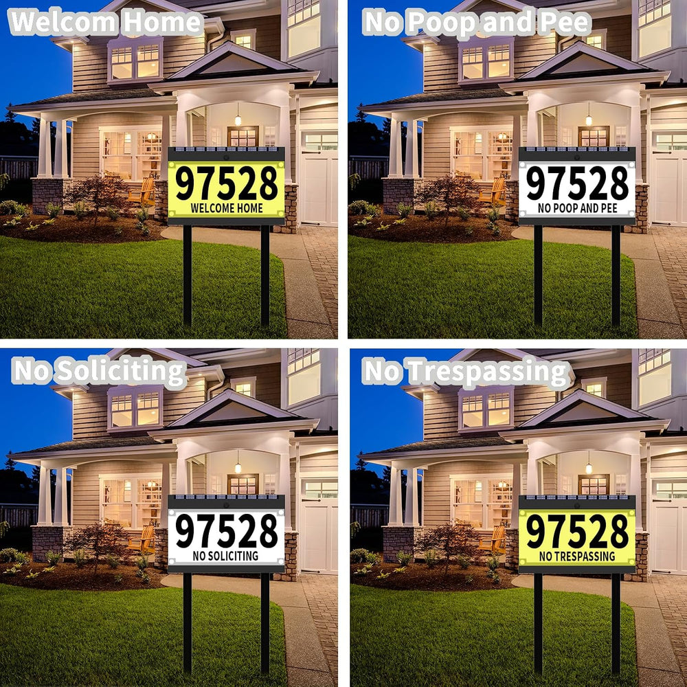 Acrylics Solar Address Numbers Sign for House with Double Stakes