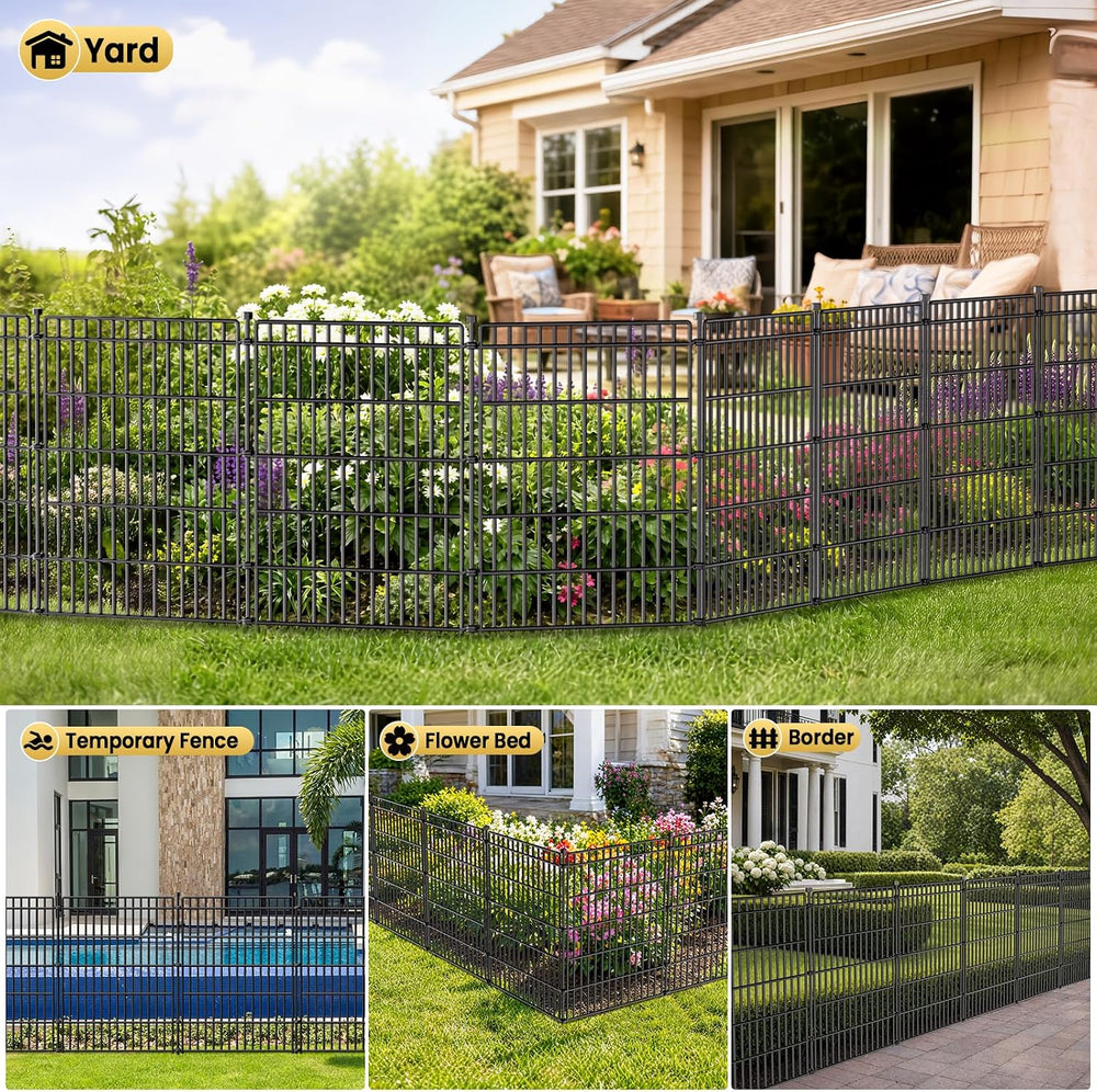 No Dig Garden Fence, Dog Fencing Outdoor for Yard, 5 Panels