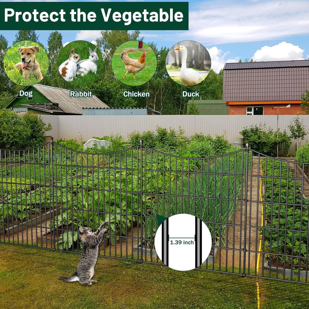 No Dig Dog Fence Outdoor for Yard with Gate, 32 in(H) X 35.4 ft(L)