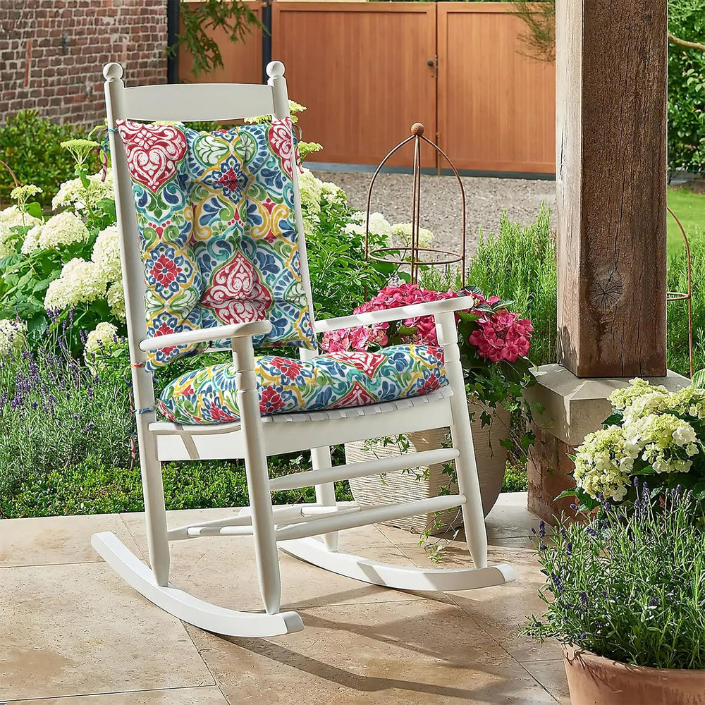 DYTXIII Set of 2 Rocking Chair Cushions for Outdoor/Indoor Use,Water Resistan...
