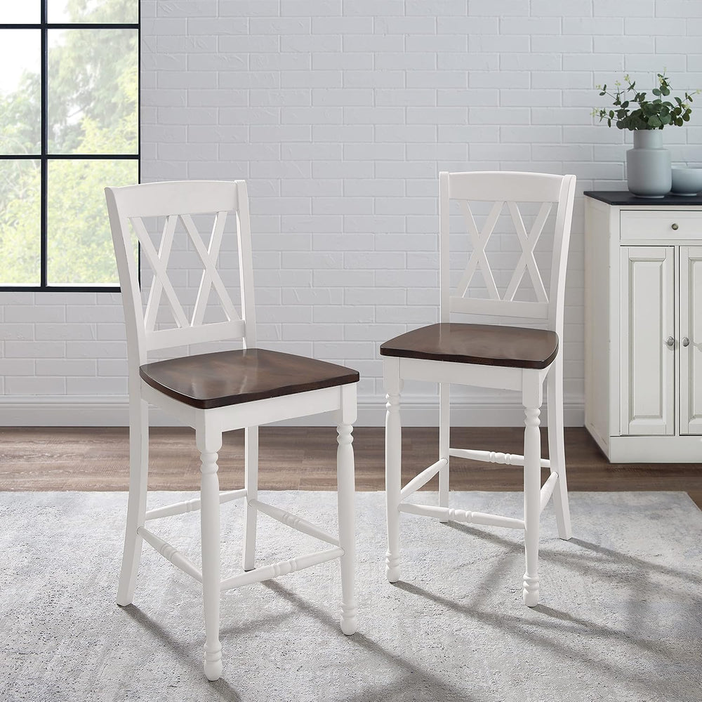 Crosley Furniture Shelby X-Back Counter Stools, Set of 2