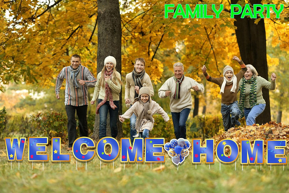 RIIFRILY Welcome Home Yard Sign with Stakes-Set of 12