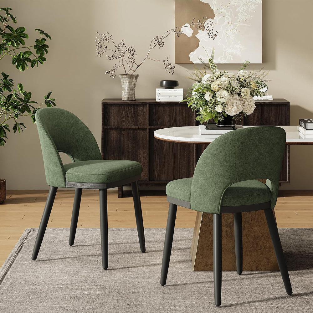 Upholstered Dining Chairs Set of 2, Modern Fabric Kitchen & Dining Room C...