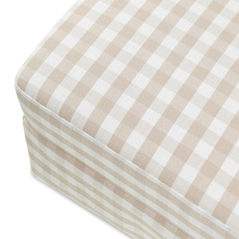 NAMESAKE Crawford Gliding Ottoman in Tan Gingham, Greenguard Gold & Certi...