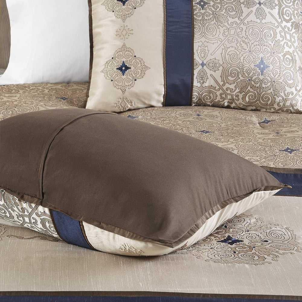 Madison Park Essentials Queen Comforter Set, 24 Piece Room in a Bag Navy