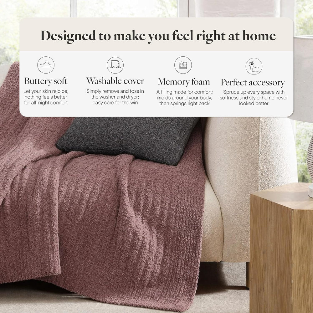 Sunday Citizen Snug Throw Pillow – Soft Memory Foam Decorative Pillow, Plush ...