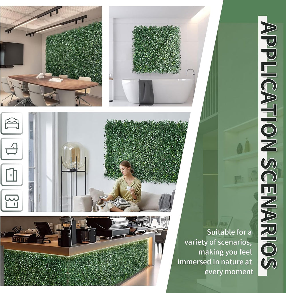 Naaquqrtl Artificial Boxwood Grass Wall Roll, 40"x120" 1P (33.4 sqft)