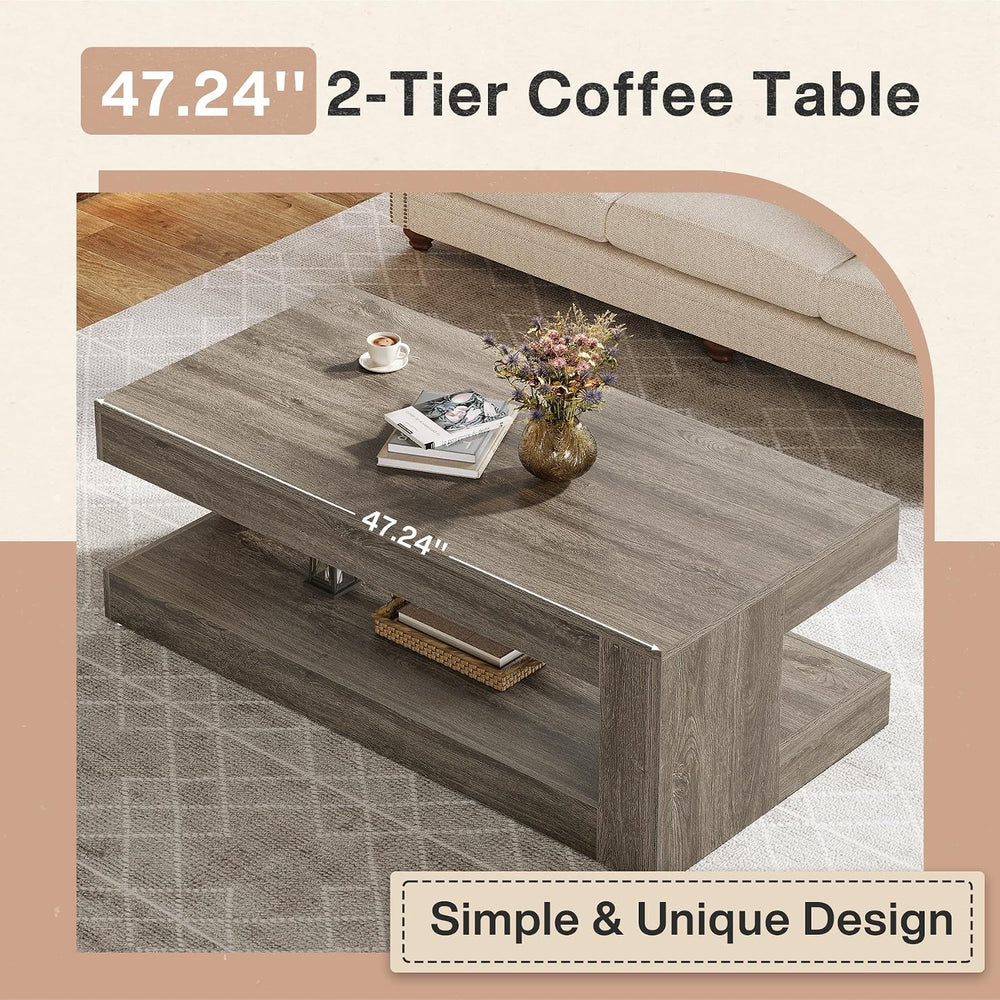 Tribesigns Coffee Table for Living Room, 47.24" Center Tea Table
