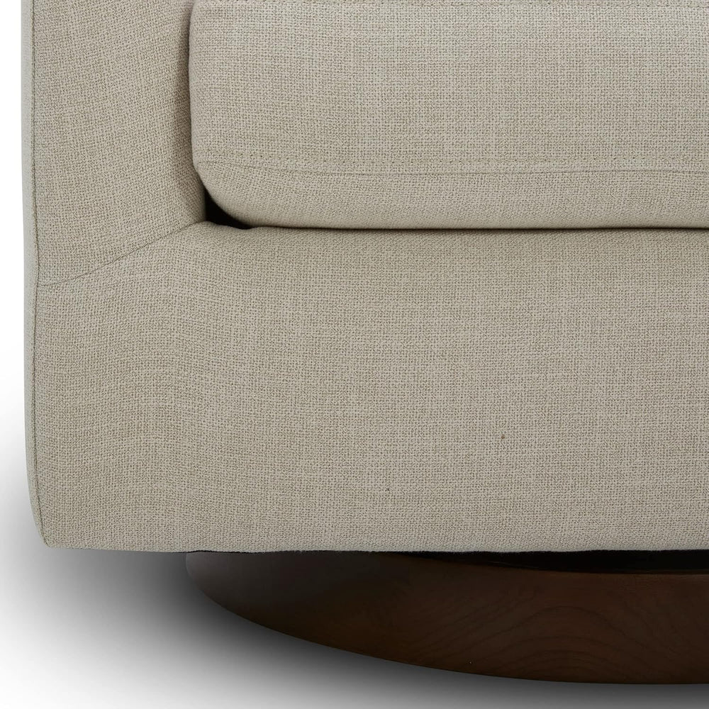 CHITA Swivel Accent Chair, FSC Certified Wood Frame, Fully Assembled, Linen