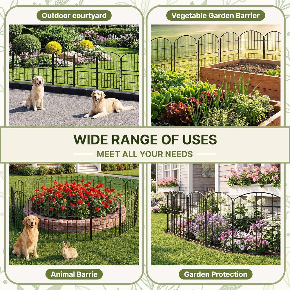 KIMAZO 32.5in (H) x 20ft (L) Tall Decorative Garden Fence - 14 Pack Garden Fe...