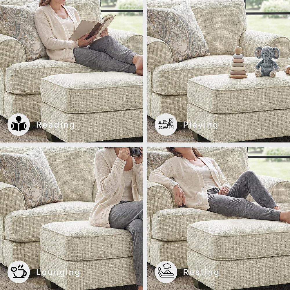 Signature Design by Ashley Rectangular Ottoman, Sandstone Beige