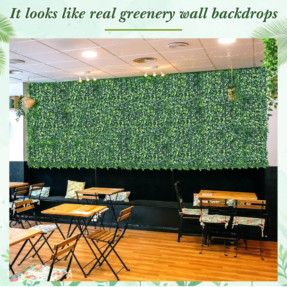 Crowye 48 Pcs 10 x 10 Inch Grass Wall Panel, Artificial Boxwood Wall Panels