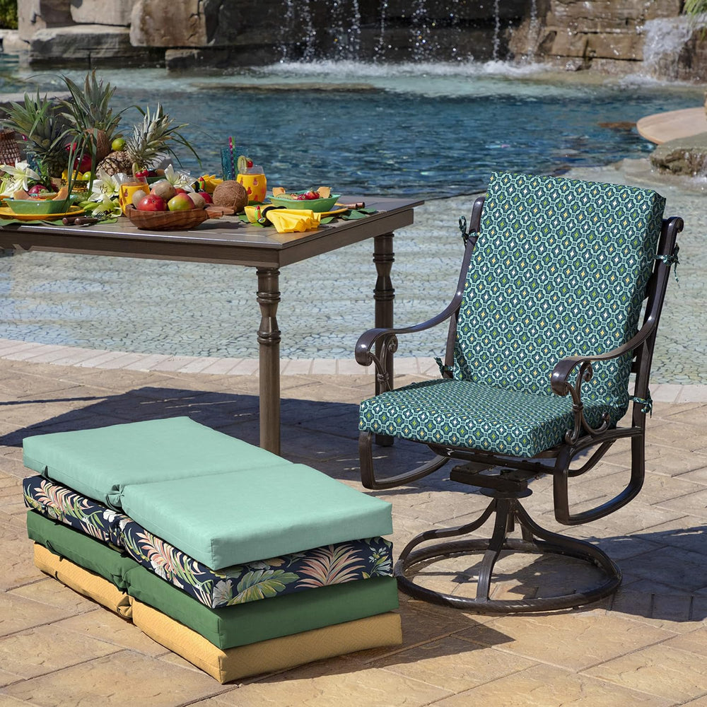 Arden Outdoor Dining Chair Cushion, 4-Pack, 20x44, Alana Tile