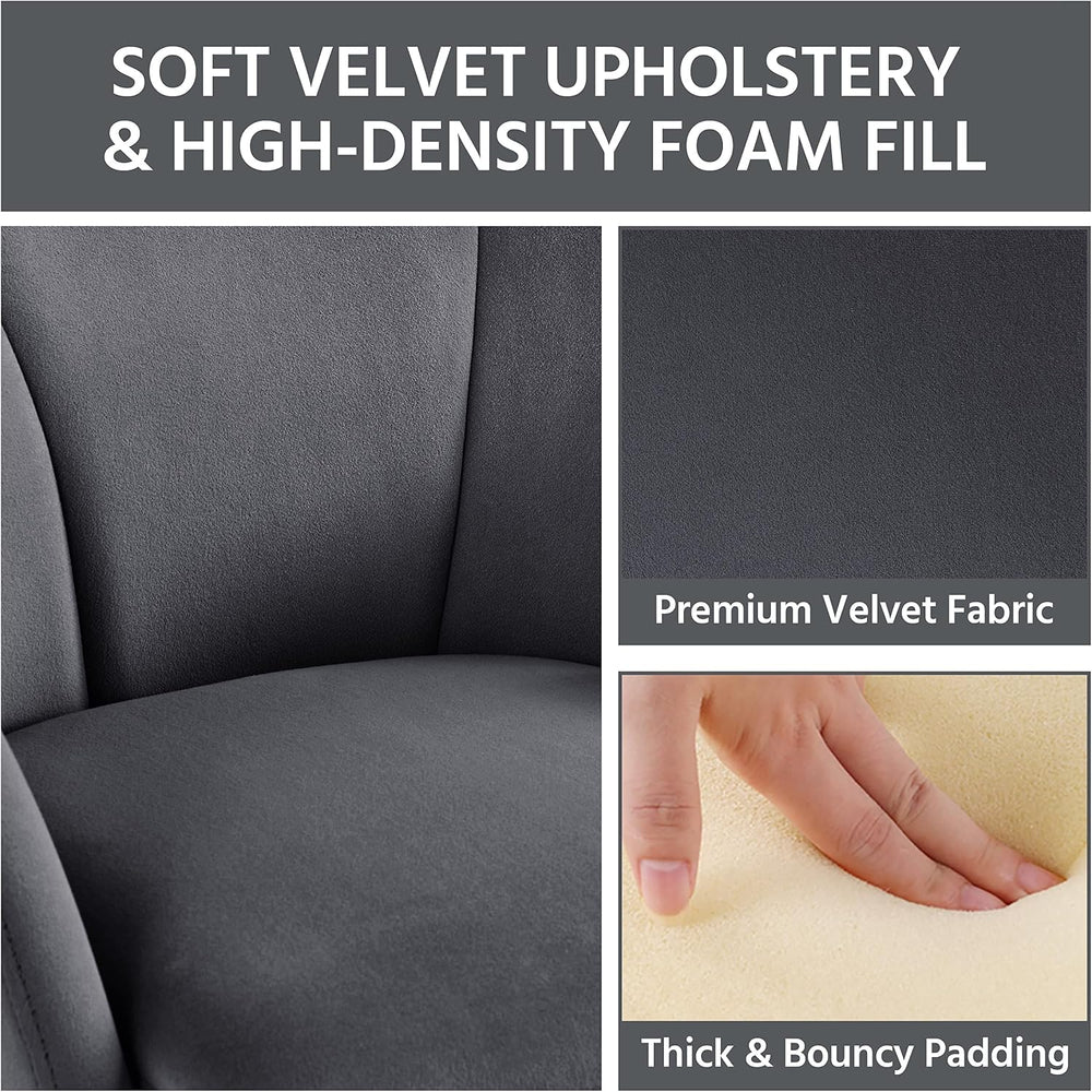 Yaheetech Flower Shape Vanity Chair with Petal Armrests, Dark Gray