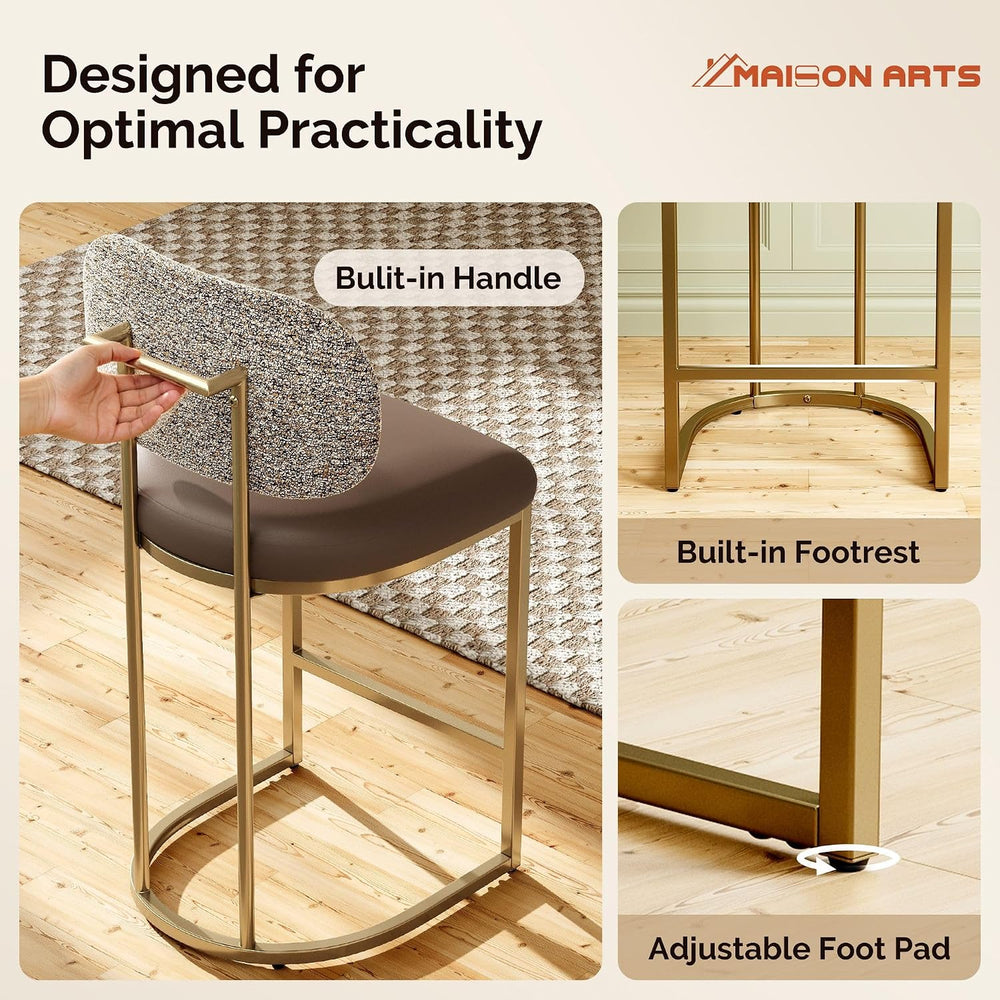 MAISON ARTS Counter Height Bar Stools, Bar Chair with Back, 1PC